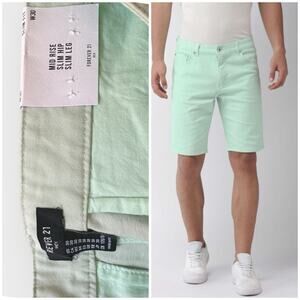 NEW Forever 21 mens MINT GREEN khaki shorts
